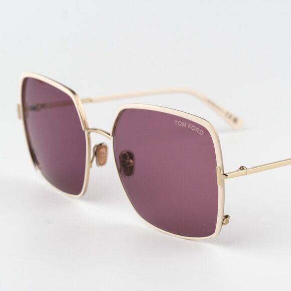 Tom Ford RAPHAELA Women Sunglasses Rose Gold Violet Square FT1006 32Y BRAND NEW main image 4